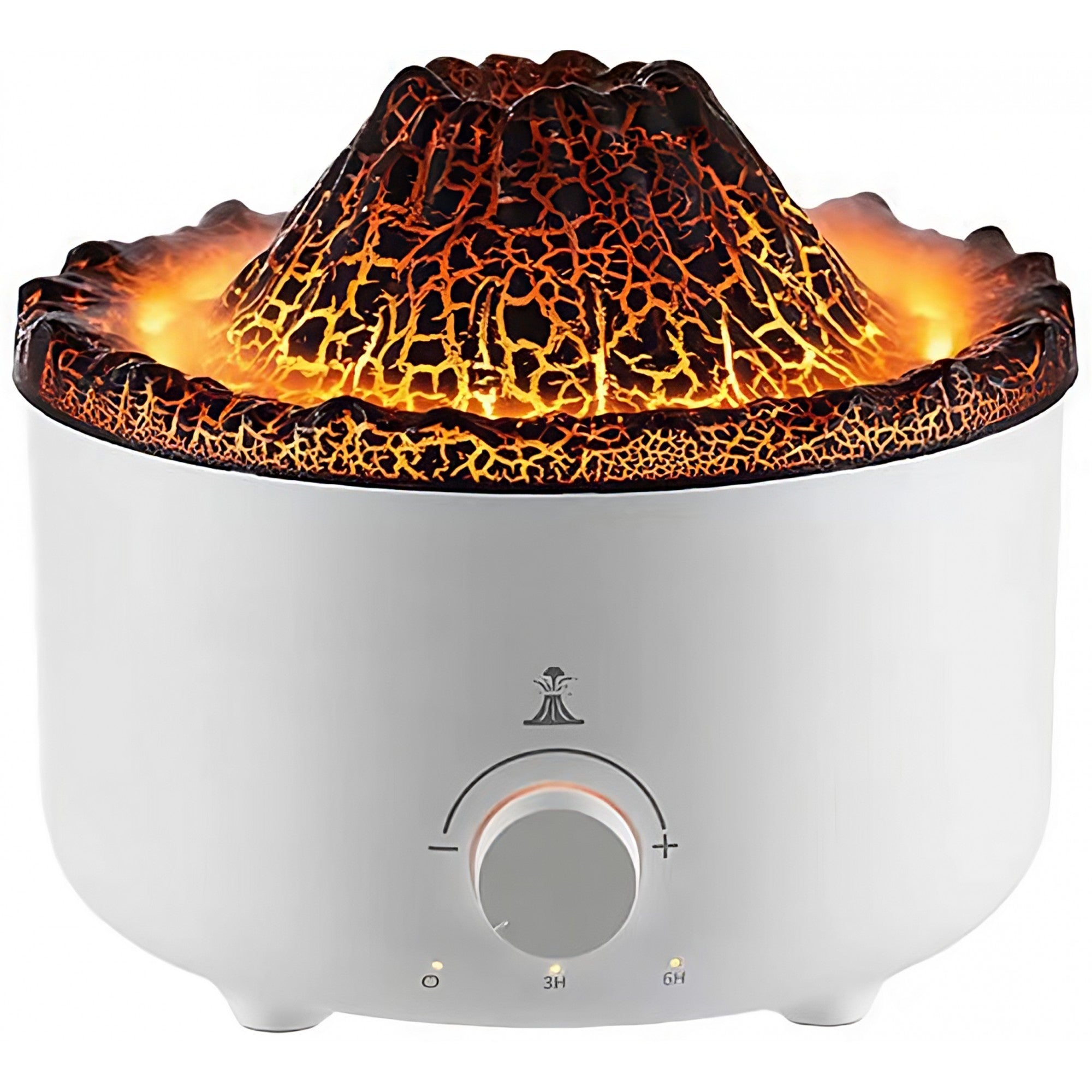 Umidificator de tip vulcan, Flippy, cu aromaterapie, cu telecomanda, 560 ml, model V21B, alb-0