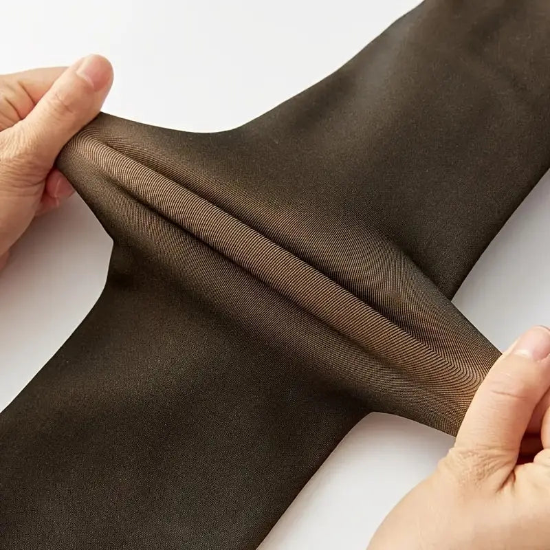 Oferta 1+1 Colanți Termo Îmblăniți - Ciorapi Călduroși cu Căptușeală Flausată și Elasticitate - Marime universala, Negru