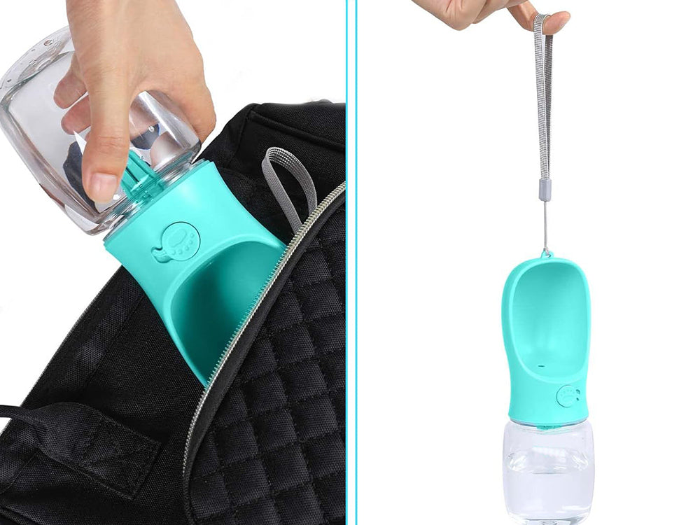 Sticla Portabila de Apa pentru Plimbarea Câinilor cu Bol Integrat 380ml