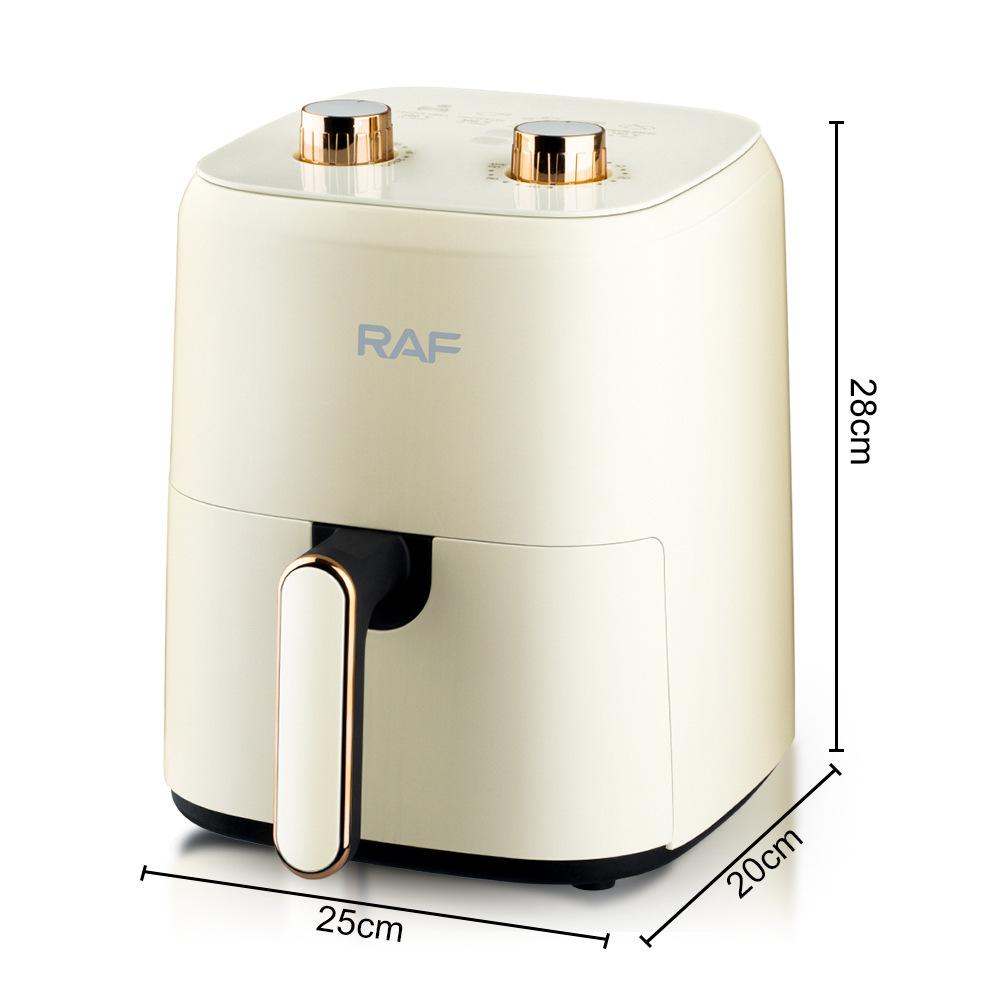 Friteuza Air Fryer RAF R5237 cu aer cald, fără ulei – Capacitate 3L, 12 Programe, 1300W, Alb