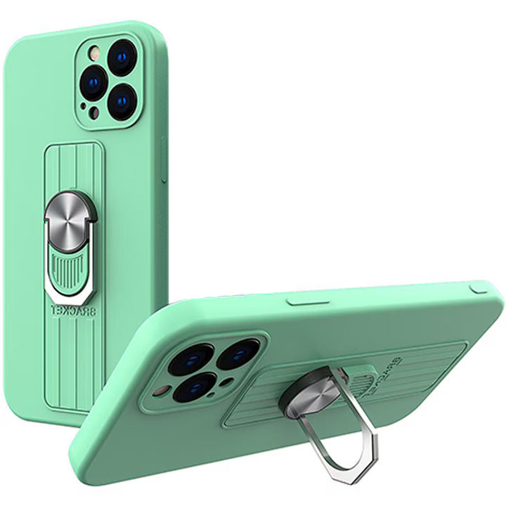 Husa telefon Hurtel Ring Case, suport deget, stand, compatibil cu iPhone 12 Mini, menta