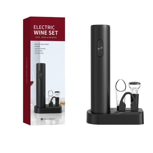 Set Tirbuson Electric din 5 piese, Flippy, Deschizator Electric, cu Baterii, Multifunctional, 23x14cm, Negru-0