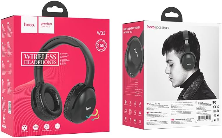 Casti Wireless On-Ear HOCO W33, Type-C, Bluetooth 5.0, Baterie 250mAh, Albastru