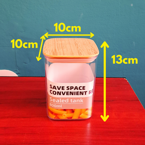 Cutii Depozitare Alimente din Plastic Rezistent cu Capac Ermetic și Design de Bambus - Modele Rectangulare