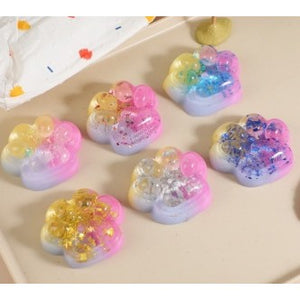 6 Jucarii Antistres Squishy, Flippy, cu Revenire Lenta, Model Cat Paw, 6.5x6.2 cm, 62g, Ambalaj Transparent, 6 Modele, Multicolor-0