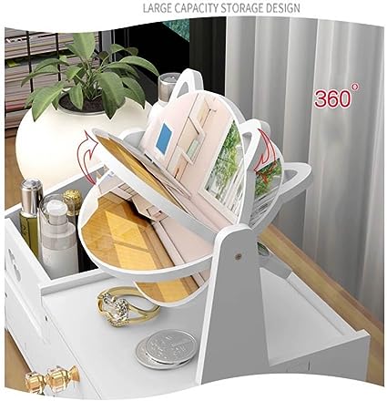 Organizator de Machiaje și Produse Cosmetice cu Sertare și Oglindă 360°