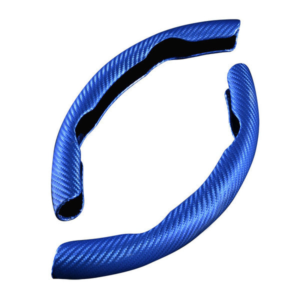 Set 2 ornamente volan finisaj CARBON ALBASTRU, dimensiune universala-1