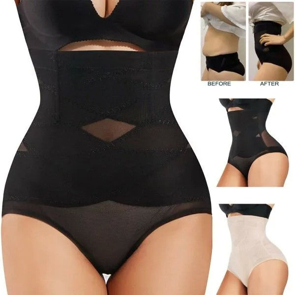 Chiloți Modelatori pentru Abdomen cu Talie Inalta si Corset, Flippy, Negru, Push-Up, Marimea L-2