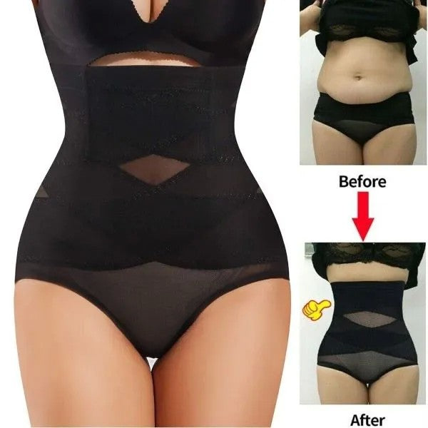 Chiloți Modelatori pentru Abdomen cu Talie Inalta si Corset, Flippy, Negru, Push-Up, Marimea L-4