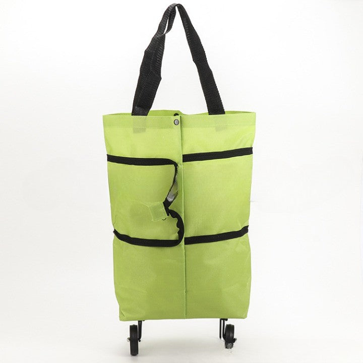 Geanta Pliabila, Flippy, 2 in 1, Carucior cu Roti, pentru Cumparaturi, 19 l, Verde, Plastic, 39 x 46 x 12 cm-7