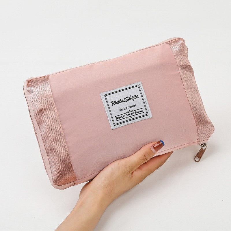 Geanta Pliabila, Flippy, pentru Voiaj, Buzunare Multiple, de Mana, Impermeabila, Material Textil, Capacitate 8 Kg, Dimensiune Deschisa 42x28x10 cm, Roz-1