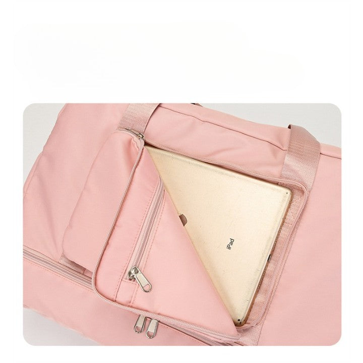 Geanta Pliabila, Flippy, pentru Voiaj, Buzunare Multiple, de Mana, Impermeabila, Material Textil, Capacitate 8 Kg, Dimensiune Deschisa 42x28x10 cm, Roz-5