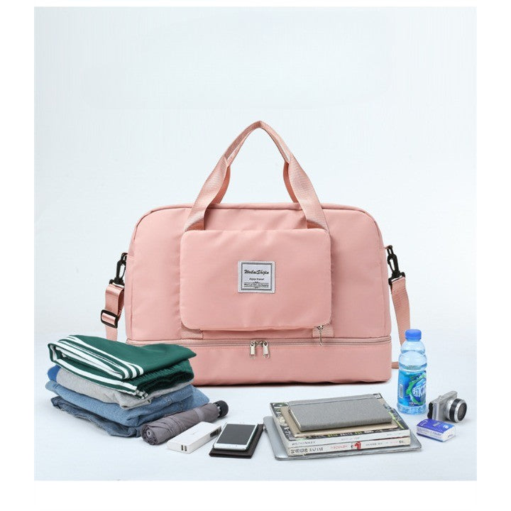 Geanta Pliabila, Flippy, pentru Voiaj, Buzunare Multiple, de Mana, Impermeabila, Material Textil, Capacitate 8 Kg, Dimensiune Deschisa 42x28x10 cm, Roz-8