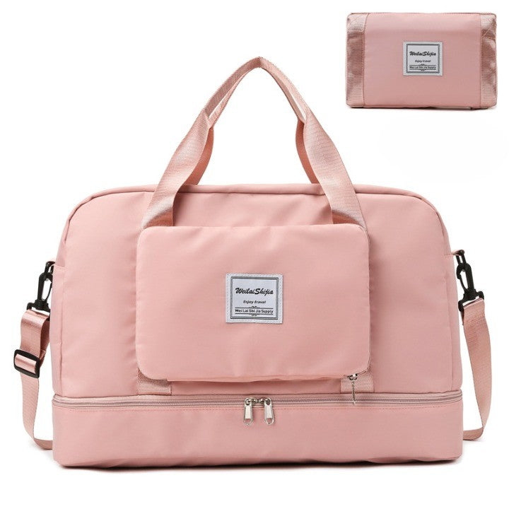 Geanta Pliabila, Flippy, pentru Voiaj, Buzunare Multiple, de Mana, Impermeabila, Material Textil, Capacitate 8 Kg, Dimensiune Deschisa 42x28x10 cm, Roz-12