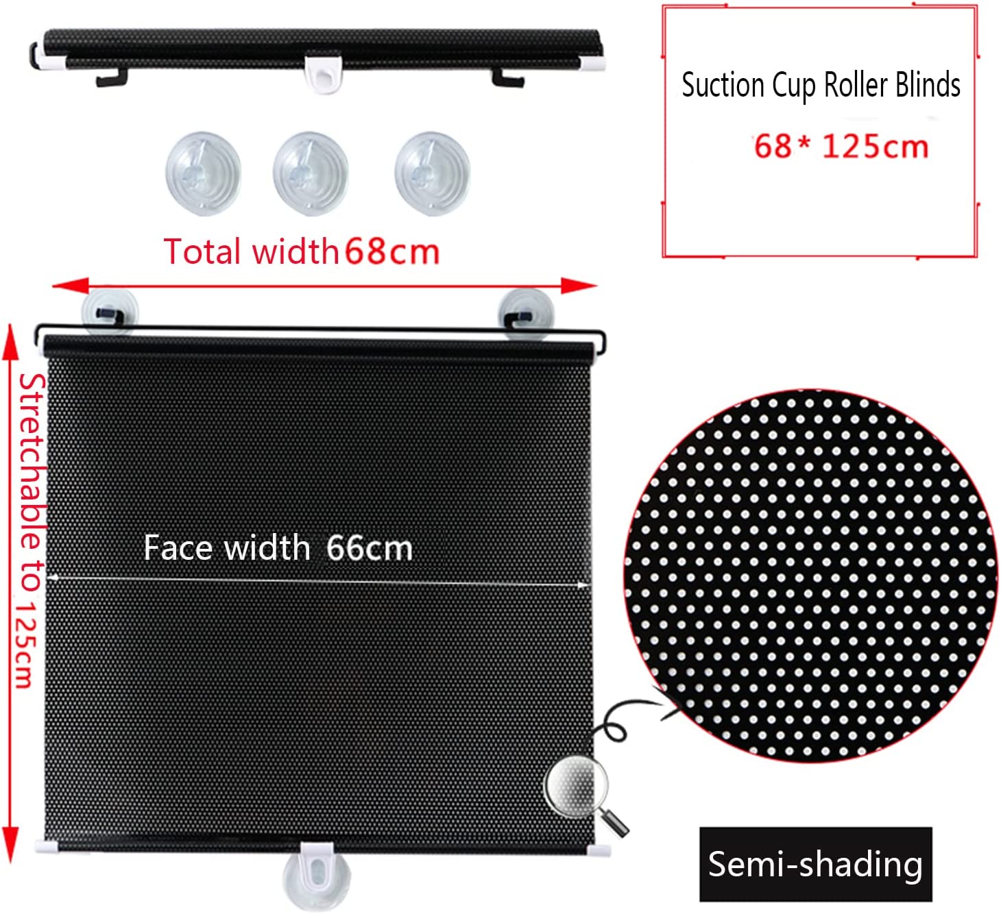 Parasolar universal pentru ferestre cu ventuză / Jaluzele reglabile cu ventuza