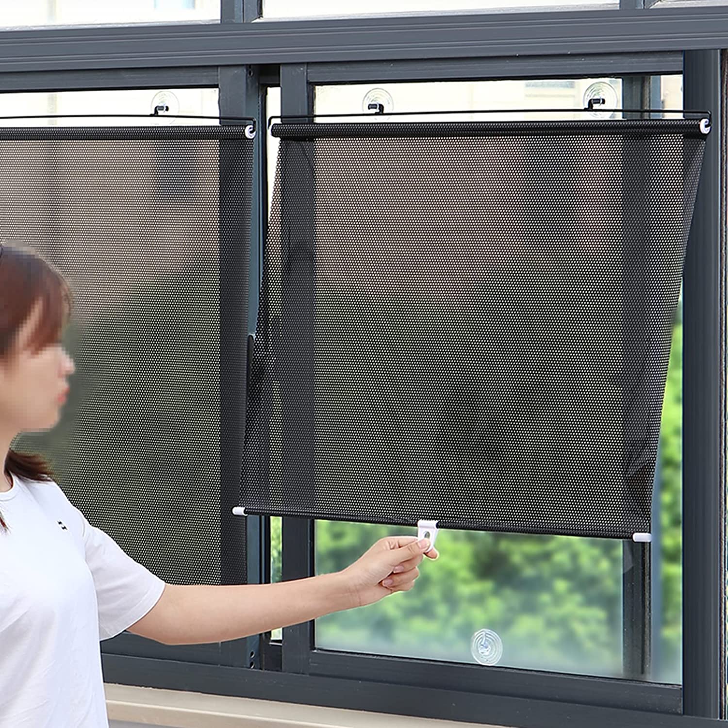 Parasolar universal pentru ferestre cu ventuză / Jaluzele reglabile cu ventuza