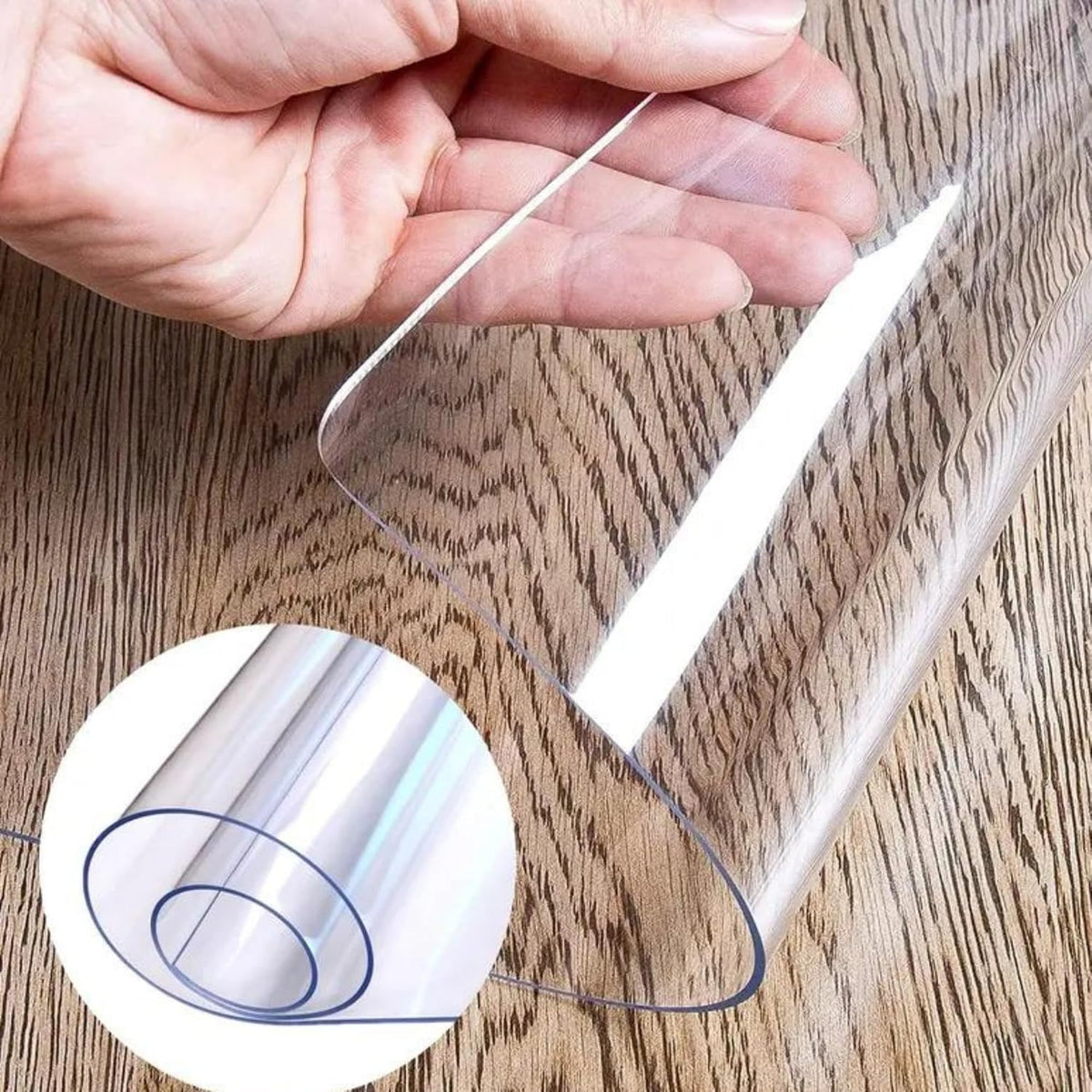 Protecție de Masă Transparentă din PVC Siliconizat – 60 x 100 cm, Grosime 0,8 mm, Impermeabilă și Ușor de Curățat