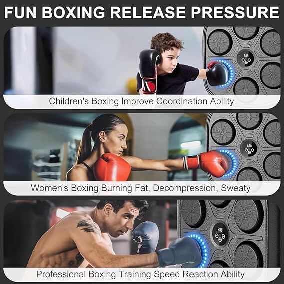 RUMBALTON - Aparat de Box Muzical cu Bluetooth, Montare pe Perete, mănuși incluse