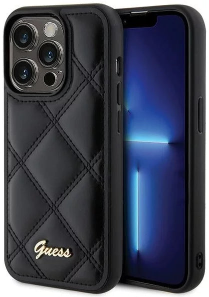 Husa pentru iPhone 15 Pro - Guess Quilted Metal Logo
