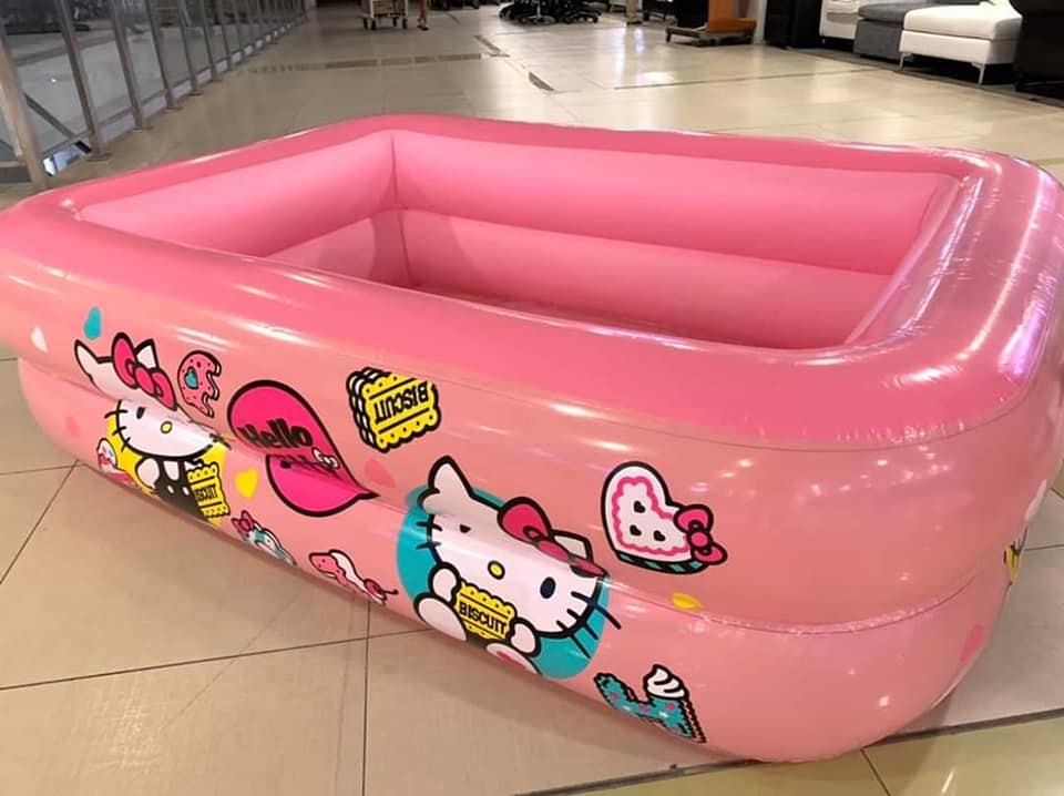Piscina Gonflabilă Hello Kitty cu 2 Straturi, 210cm x 140cm x 45cm
