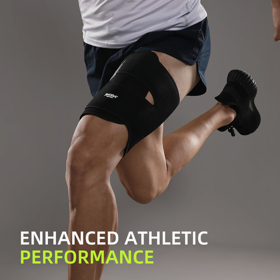 Orteza pentru Coapsă - Suport de Compresie din Neopren, Mânecă Reglabilă pentru Compresie la Nivelul Coapsei Superioare pentru Susținerea Cvadricepsului și Hamstring-ului