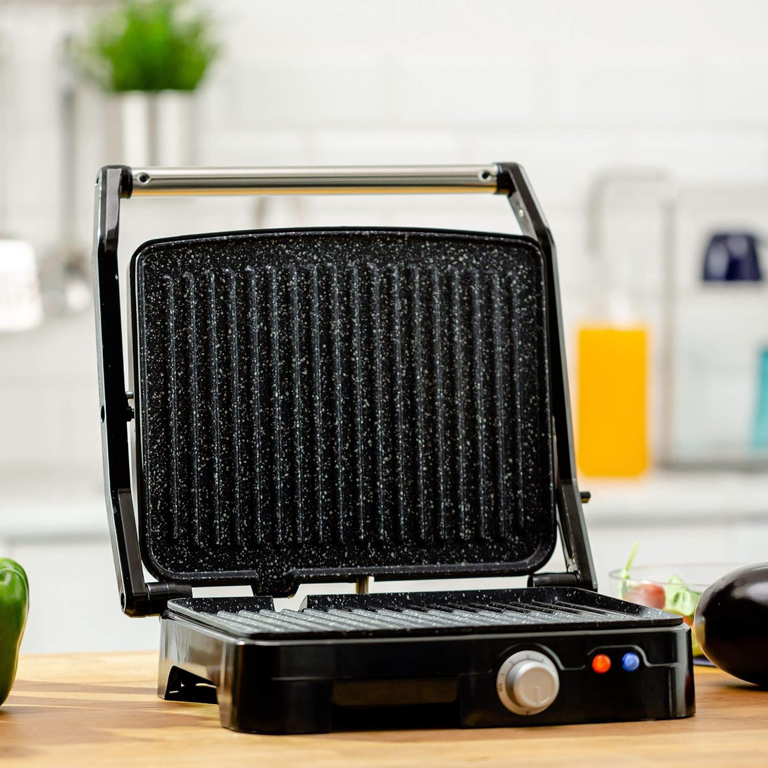 Grătar Electric 1800W cu Temperatură Reglabilă și Tavă de Grăsime