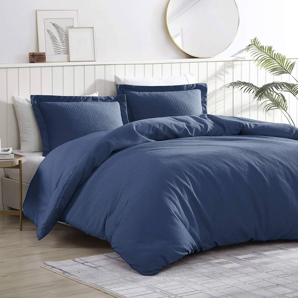 Lenjerie de pat premium, 100% bumbac, 4 piese, Albastru Regal