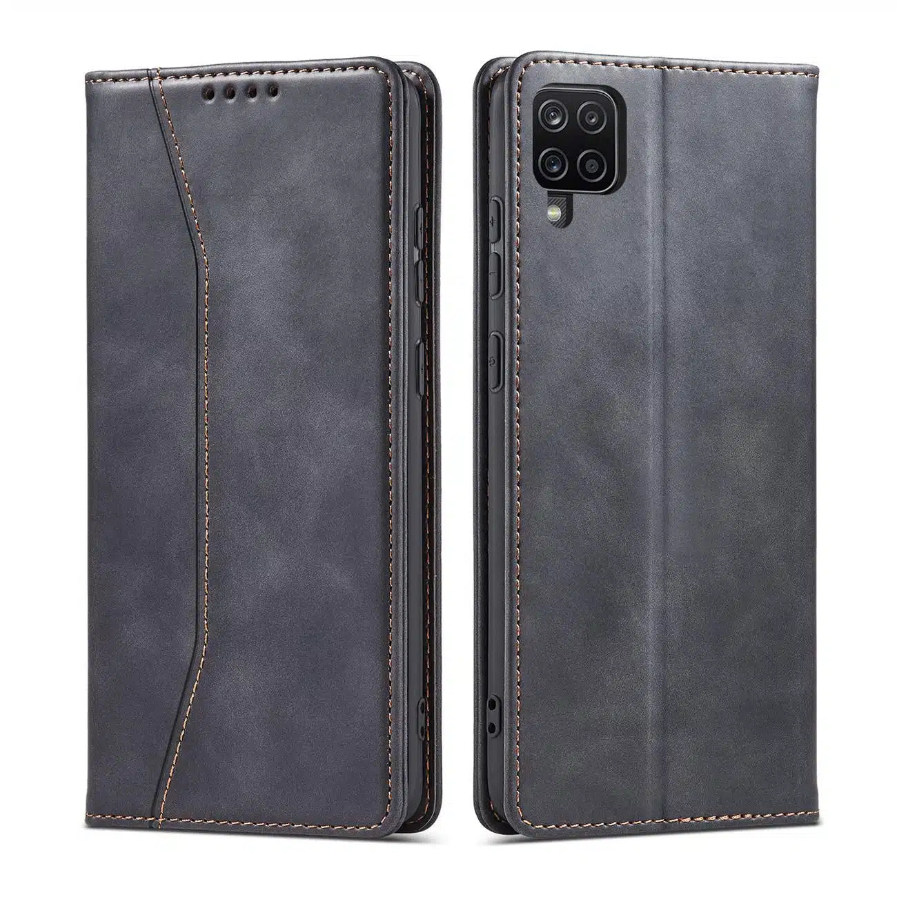 Husa pentru Samsung Galaxy A12 5G,piele ecologica-Negru