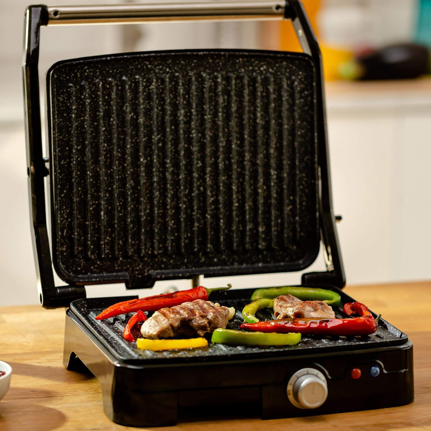 Grătar Electric 1800W cu Temperatură Reglabilă și Tavă de Grăsime