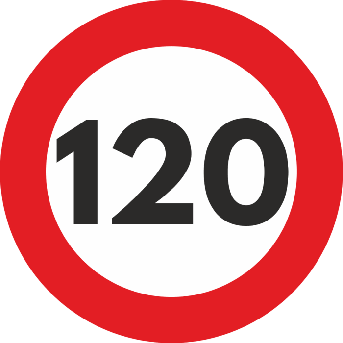 Autocolant Sticker "Limita Viteza" Reflectorizant - 120km/h-0