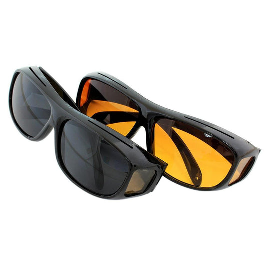 Set 2 perechi ochelari de condus pe timp de zi, noapte sau ceata HD VISION-10