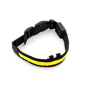 Zgarda iluminata cu LED pentru caine sau pisica, culoare Galben, AVX-AG232B-0