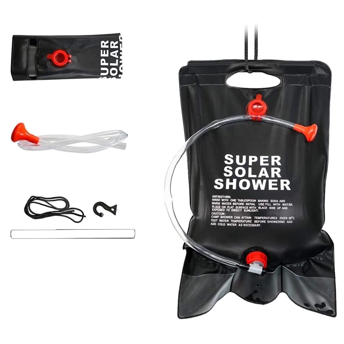 Dus solar suspendat pentru camping sau plaja, capacitate 20l, culoare Neagra-3