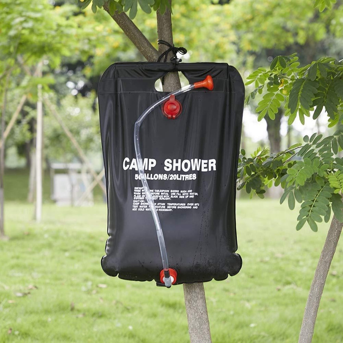 Dus solar suspendat pentru camping sau plaja, capacitate 20l, culoare Neagra-0