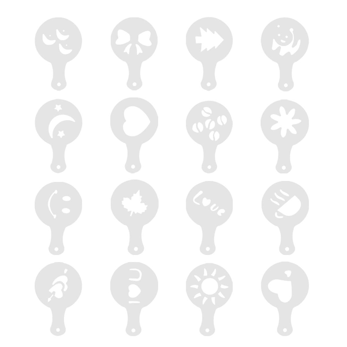 Set 16 sabloane reutilizabile pentru ornarea desertului sau a cafelei-6