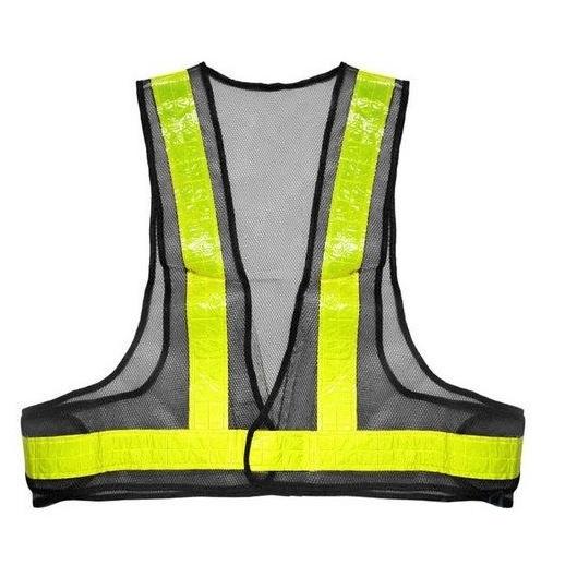 Vesta reflectorizanta pentru motocicleta, bicicleta, jogging, culoare Negru - Galben-0