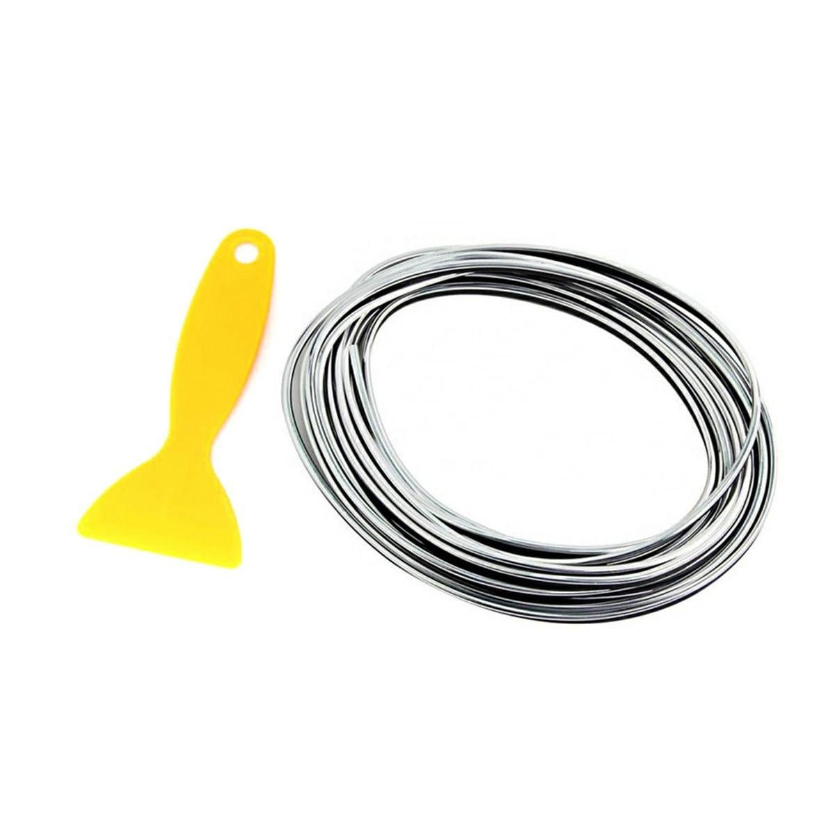 Banda decor interior crom TUNING, 5m, ARGINTIU-4