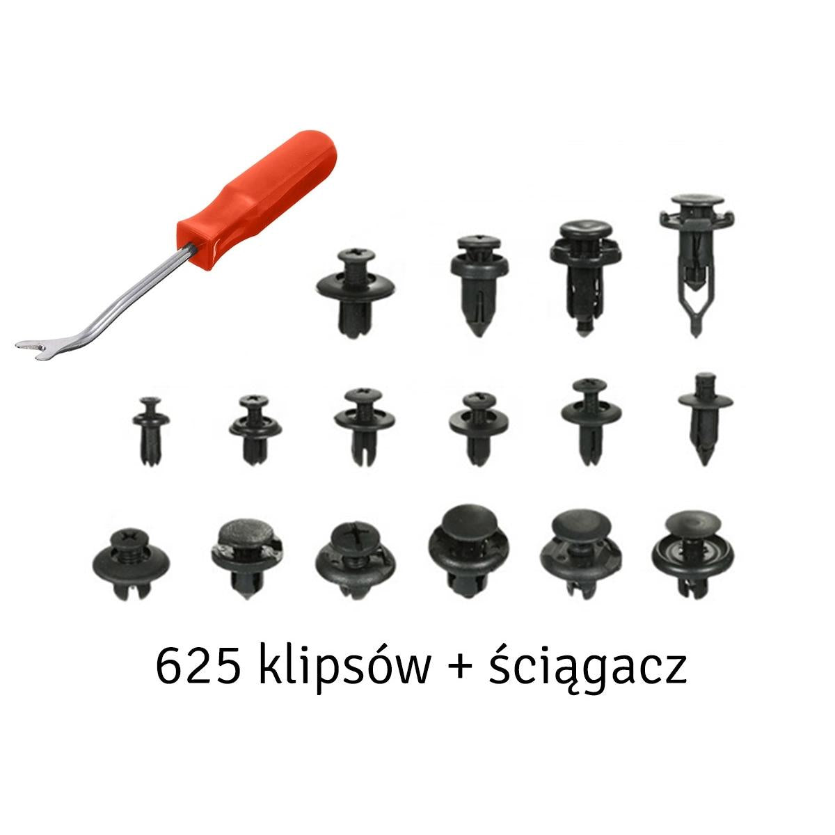 Set 625 clipsuri auto universale pentru montaj cu extractor inclus-2