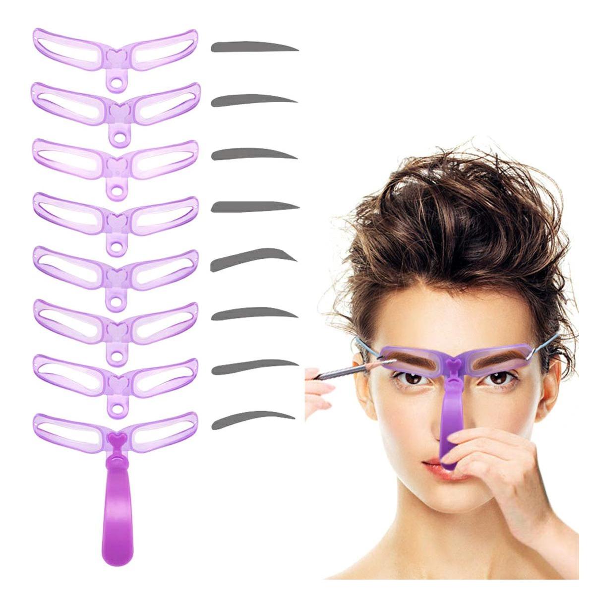 Set 8 sabloane profesionale pentru modelare sprancene-0