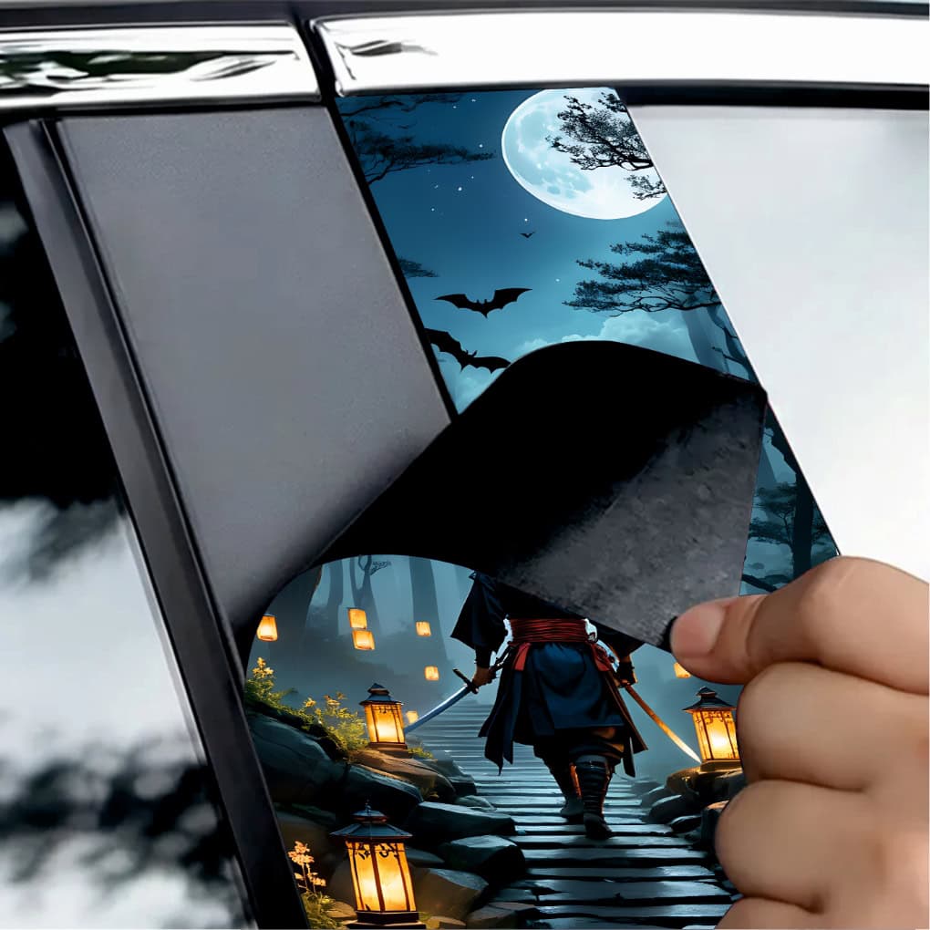 Set 2 stickere decorative pentru stalpii usilor, print autoadeziv de inalta rezolutie, dimensine 2 buc x 50 x 22 cm , cod_ AVX-SSU-26-2