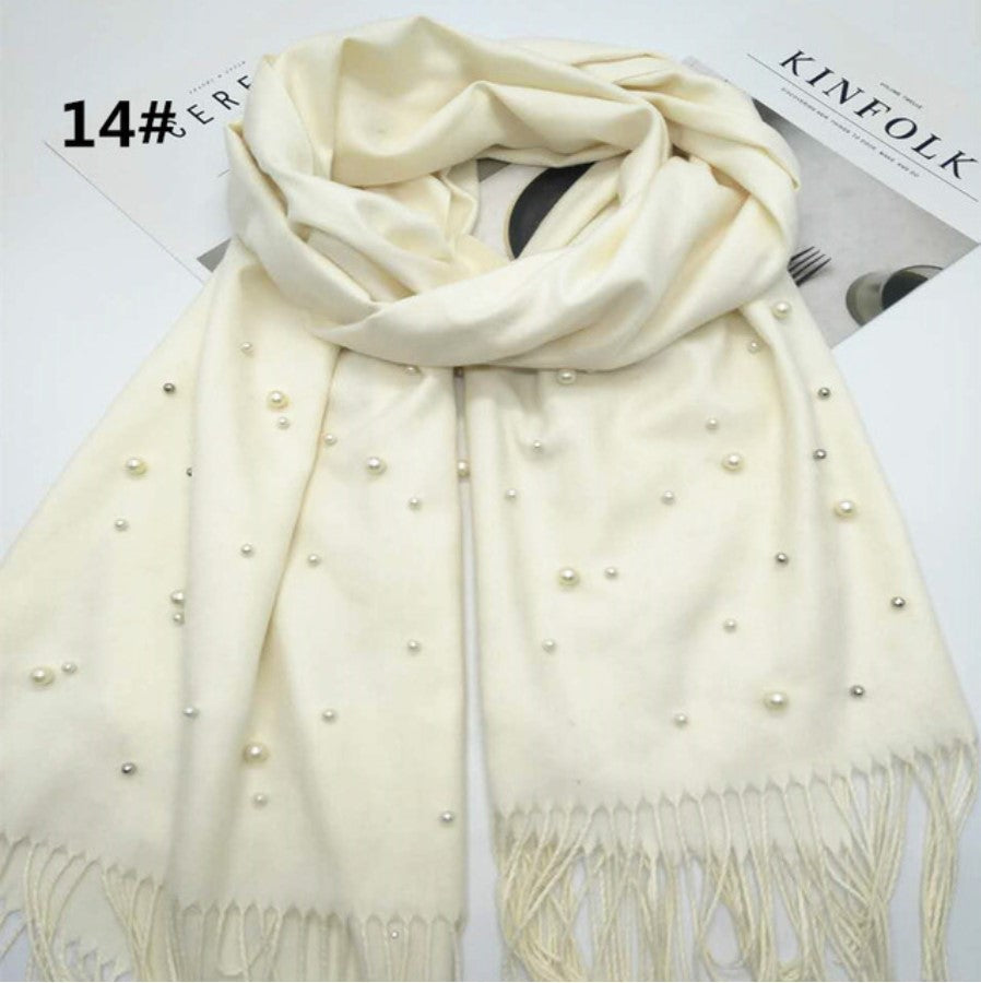 Esarfa din casmir cu perle