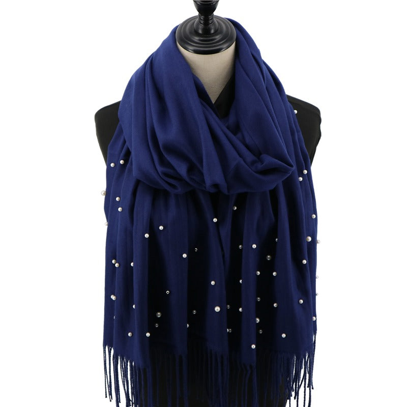 Esarfa din casmir cu perle