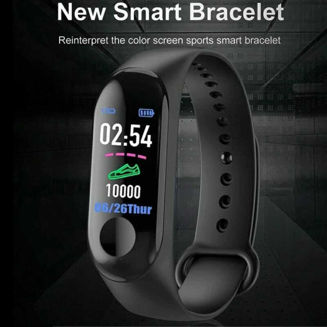 Bratara Fitness-Smart M3, ecran 0.86inch, Masurare Ritm Cardiac, Notificari, Bluetooth, Negru