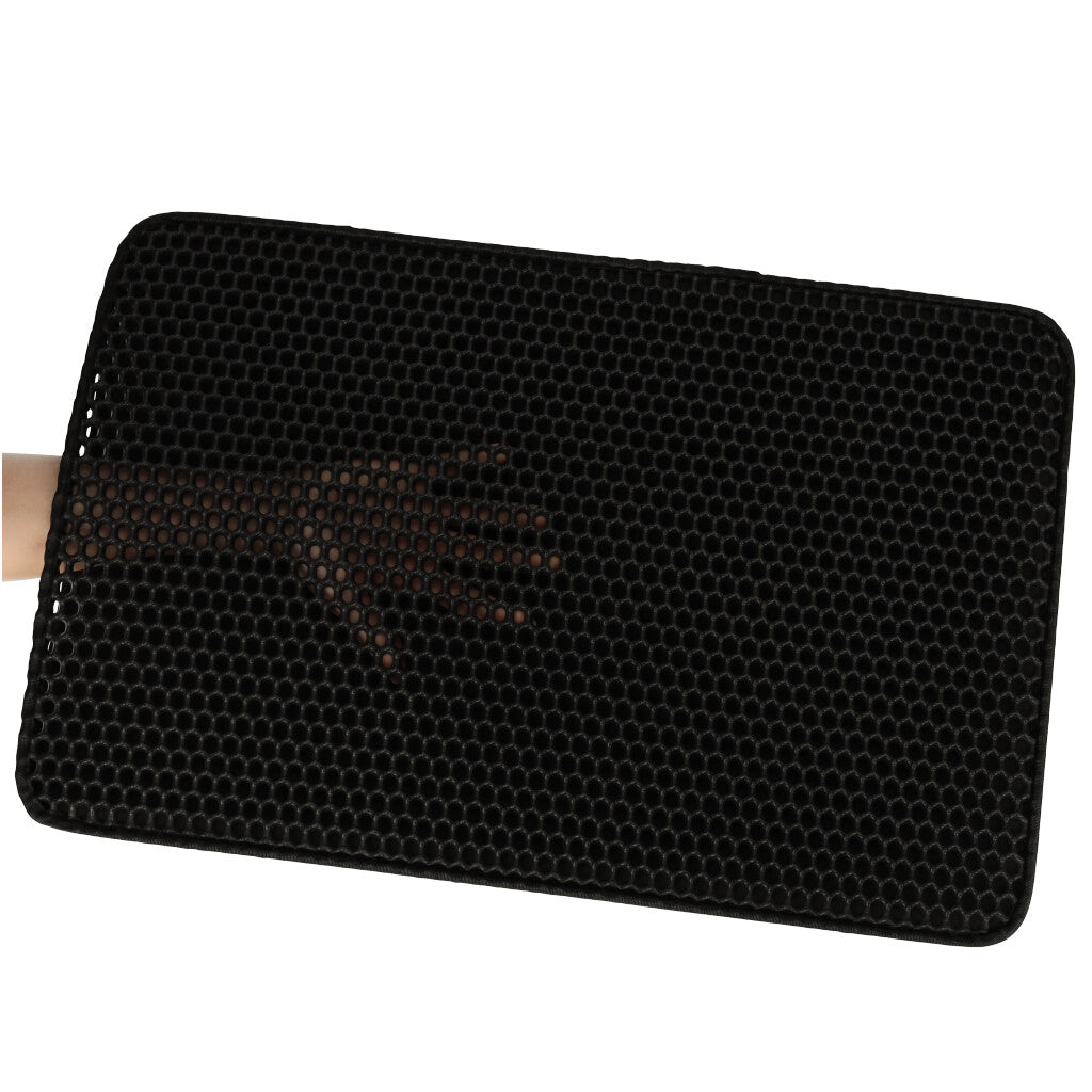 Covoras impermeabil pentru litiera pisici, dimensiune 40 x 60 cm, dublu strat, culoare Neagra-8