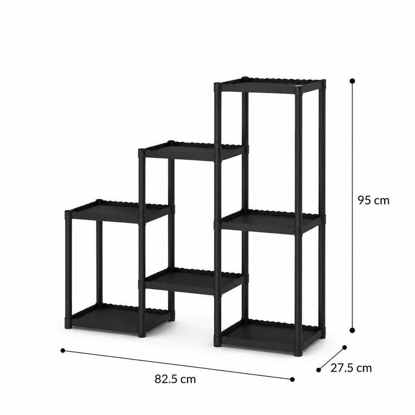 Raft pentru Flori Multietajat din Metal și Plastic – 7 Niveluri, pentru Interior și Exterior