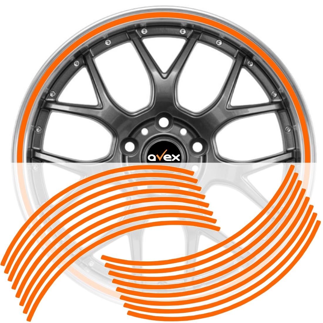 Set 16 inele din autocolant pentru jante culoare Orange Lucios-0