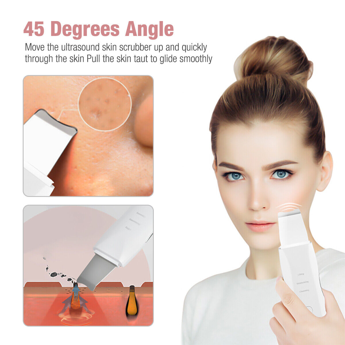 Ultrasonic Skin Scrubber – Aparat de Curățare Facială Profundă și Îngrijire a Pielii