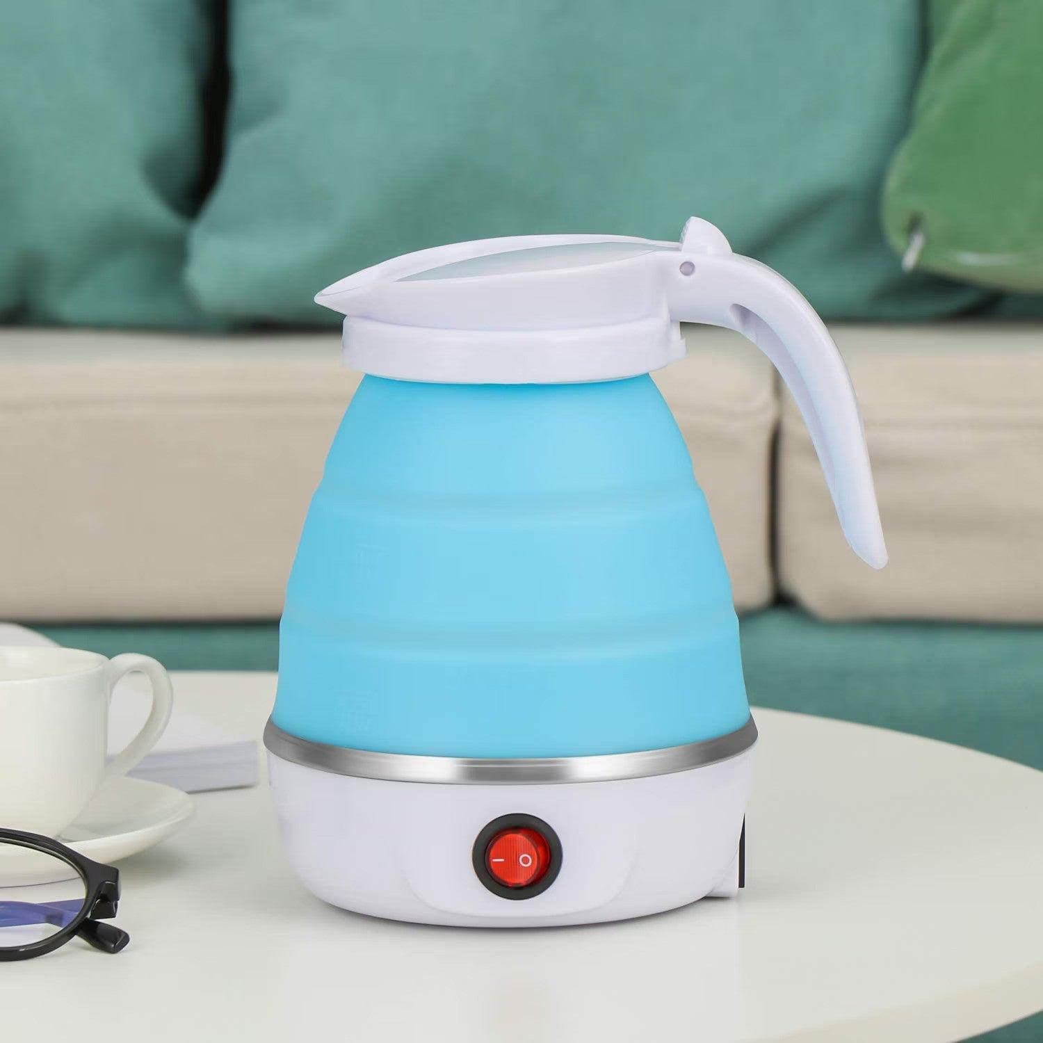 Fierbător Electric Pliabil, Silicon/Inox, 600W, 0.6L, culoare aleatorie