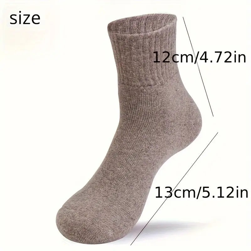 Set 4 Perechi Șosete Groase din Lână pentru Toamnă și Iarnă – Șosete Casual până la Gambă, Unisex (Mărimi 35-38 și 39-42)