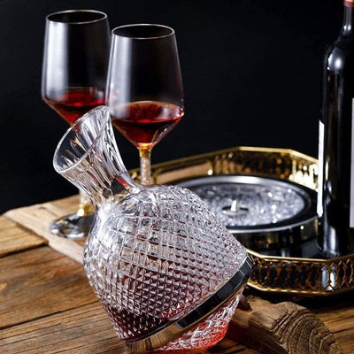 Decantor de Vin Rotativ de Lux - Set Elegant pentru Iubitorii de Vin